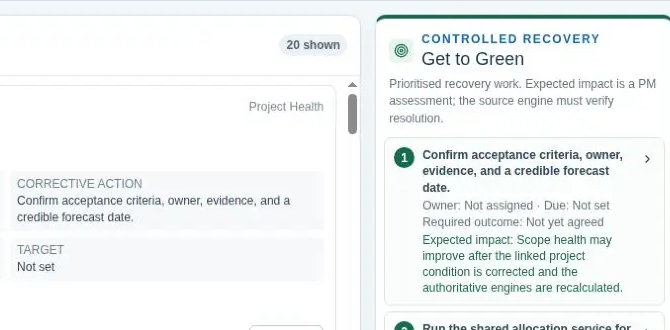 Corrective action with owner, required outcome and verification context